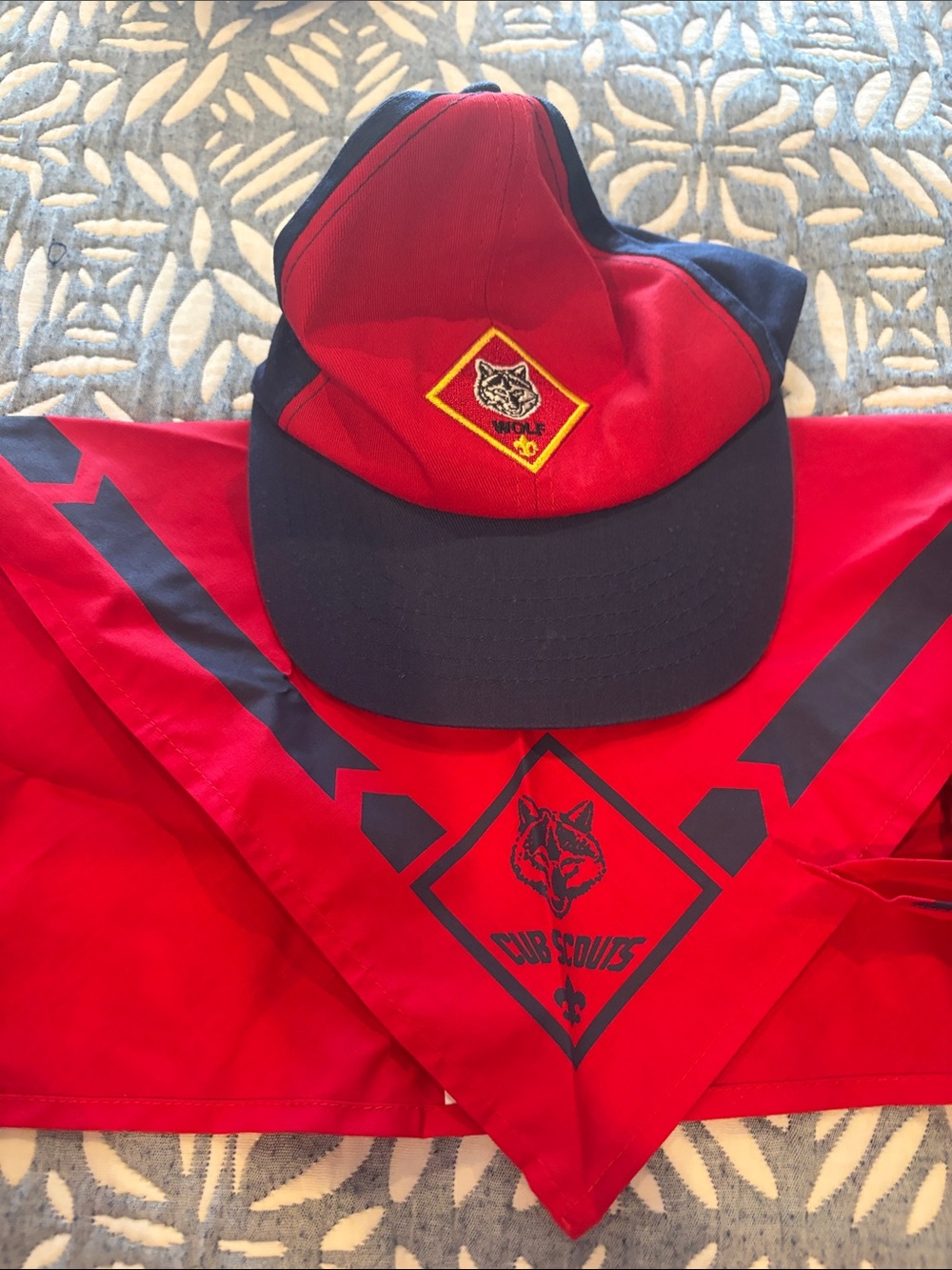 Cub Scouts wolf Cap with Red Neckerchief